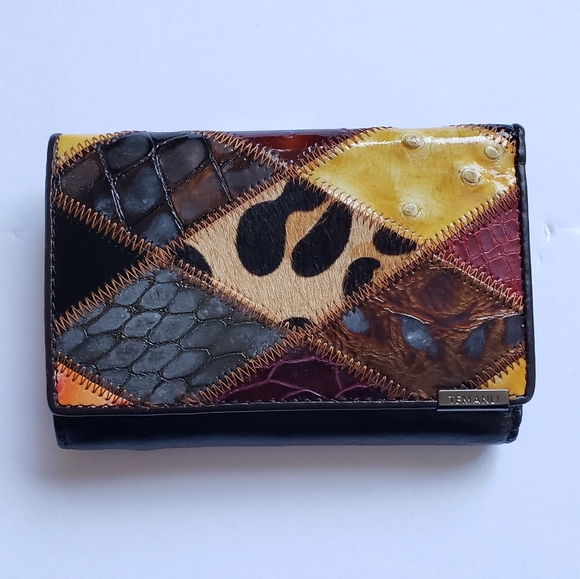NWT Multicolored Patchwork Leather Wallet Animal Print Wallet - Picture 14 of 16